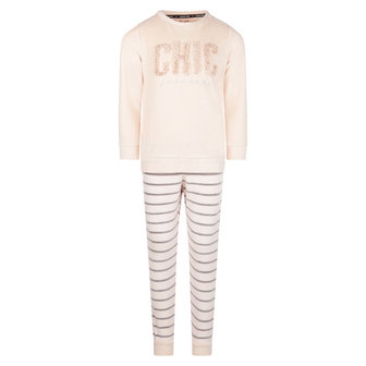 F41029-41 Charlie Choe Meisjes Pyjama Homewear Set Zacht Roze Velours