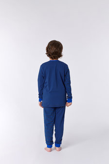 Baby Jongens pyjama,donkerbruin-blauw gestreept 212-3-PLD-Z/958
