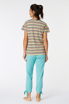221-1-BSK-S/929 Dames Pyjama,multicolor gestreept