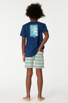 Jongens / Heren Pyjama, marine blauw 221-1-PSS-S/874 