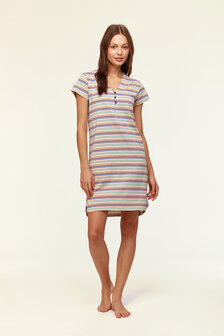 Dames Slaapkleedje,multicolor gestreept 231-1-NIS-S/906