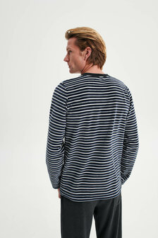 Heren pyjama lang antraciet melange 19750 103