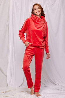 232-52-TPC-V/498 Dames sweater en broek,rood