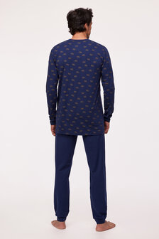 Jongens-Heren Pyjama,mammoet print,donkerblauw 232-12-QTR-Z/943