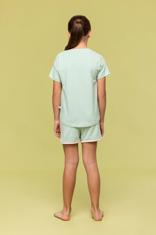 241-10-PZG-Z/912 Meisjes-Dames Pyjama, lichtroos-groene streep