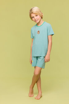 Baby &amp; Jongens Pyjama,groen-blauwe streep
