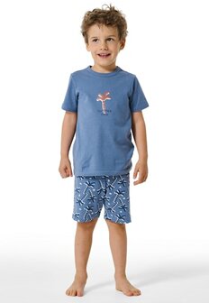 Jongens Pyjama KM Jeansblauw 181067-816