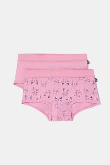 252-10-SHD-Z/016 Meisjes shorty, roze + kattenprint