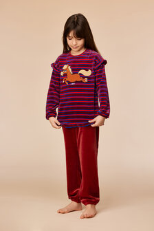 252-10-PDL-V/919 Meisjes pyjama rode streep