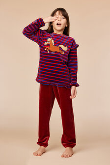 252-10-PDL-V/919 Meisjes pyjama rode streep
