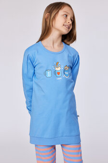 252-10-POP-S/863 Meisjes - dames pyjama blauw