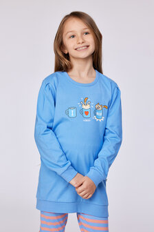252-10-POP-S/863 Meisjes - dames pyjama blauw