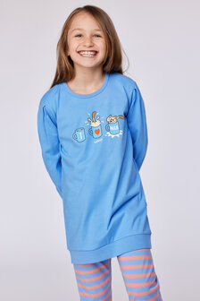 252-10-POP-S/863 Meisjes - dames pyjama blauw