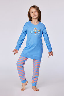 252-10-POP-S/863 Meisjes - dames pyjama blauw