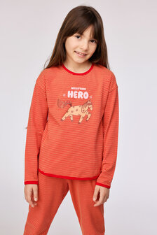 252-10-PZG-Z/935 Meisjes - dames pyjama rode streep
