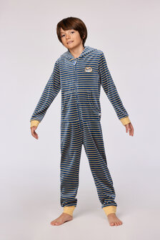 252-10-ONE-V/916 Unisex Onesie,antraciet-gele streep