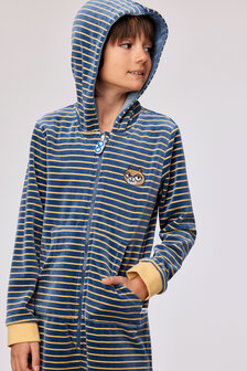 252-10-ONE-V/916 Unisex Onesie,antraciet-gele streep