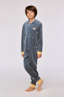 252-10-ONE-V/916 Unisex Onesie,antraciet-gele streep