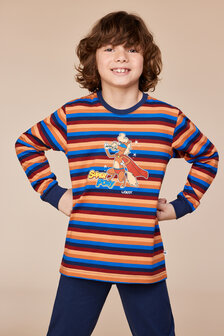 252-10-PLC-S/913 Jongens-Heren Pyjama,multicolor streep