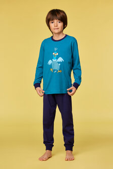 252-10-PLE-Z/795 Jongens-Heren Pyjama, groenblauw
