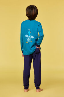 252-10-PLE-Z/795 Jongens-Heren Pyjama, groenblauw
