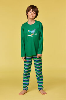 252-10-PLS-S/792 Jongens pyjama donkergroen