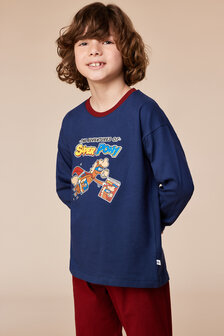 252-10-PLU-S/893 Jongens pyjama donkerblauw