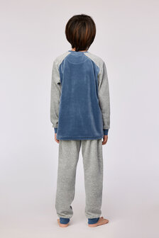 252-10-QRM-V/189 Jongens-Heren Pyjama,blauwgrijs
