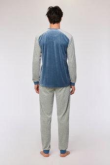 252-10-QRM-V/189 Jongens-Heren Pyjama,blauwgrijs