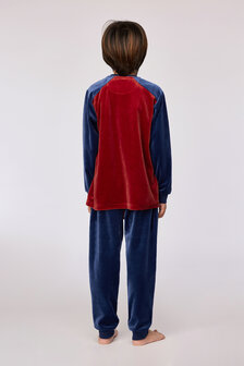 252-10-QRM-V/495 Jongens-Heren Pyjama,donkerrood