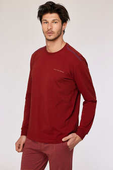 252-10-QTR-V/495  Jongens-Heren Pyjama, donkerrood