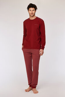 252-10-QTR-V/495  Jongens-Heren Pyjama, donkerrood