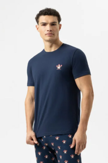Herenpyjama korte mouw sporty chicken yacht blue 2210018+2220061 668