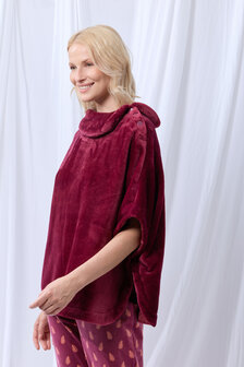 252-52-TLA-C/482 Dames Poncho,wijnrood