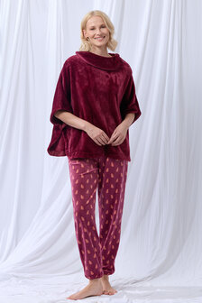 252-52-TLA-C/482 Dames Poncho,wijnrood