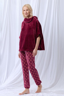 252-52-TLA-C/482 Dames Poncho,wijnrood