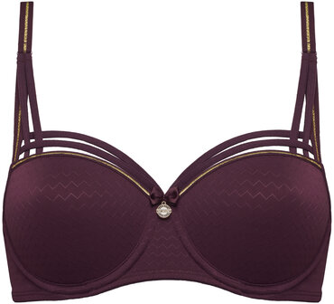 Dame De Paris balcony padded bra aubergine whisper 37400