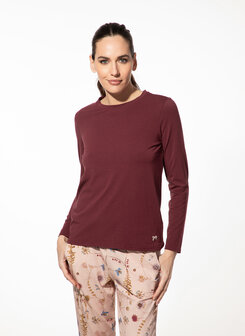 Damespyjama burgundy/pink 621818 3750 + 622003 38187