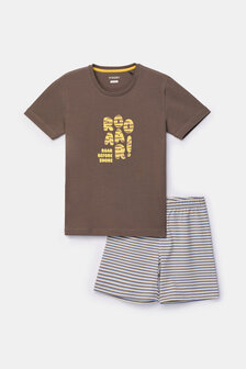 261-10-PZA-Z/282 Jongens-Heren Pyjama, bruin