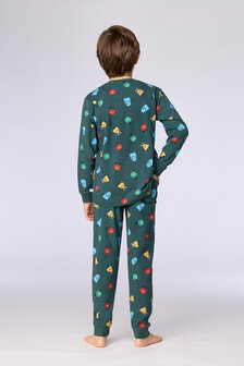 262-10-PLC-Z/916  Jongens-Heren Pyjama,groene alienprint