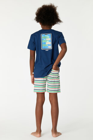 Jongens / Heren Pyjama, marine blauw 221-1-PSS-S/874 