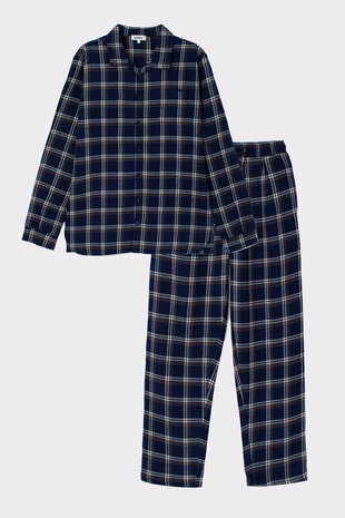 Jongens-Heren Pyjama,donkerblauw ruit 232-12-MWA-W/960