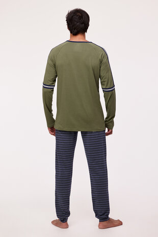 Heren Pyjama, kakigroen 232-12-QRL-Z/753