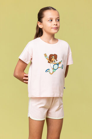 241-10-PZG-Z/406 Meisjes-Dames Pyjama, lichtroos