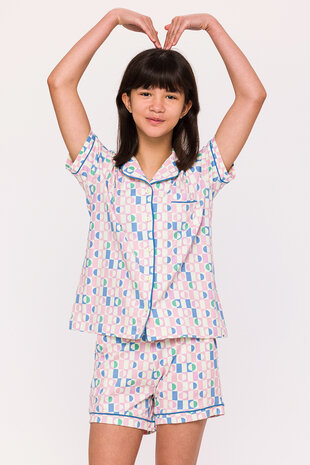 Meisjes-Dames Pyjama geometrische print 241-12-YPE-Z/915