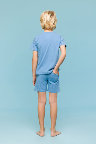 Jongens-Heren Pyjama, blauw 241-10-PLE-Z/818 