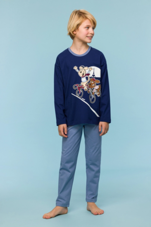 242-10-PLU-S/889 Jongens-Heren pyjama,donkerblauw