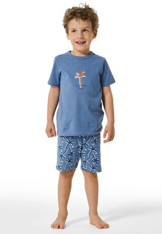 Jongens Pyjama KM Jeansblauw 181067-816