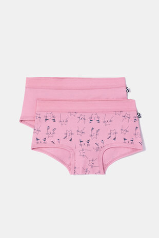 252-10-SHD-Z/016 Meisjes shorty, roze + kattenprint