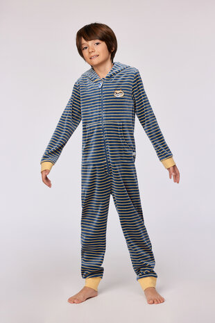 252-10-ONE-V/916 Unisex Onesie,antraciet-gele streep